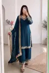 Ssc 730 Heavy Chinon Silk Embroidery Work Plazzo Suits